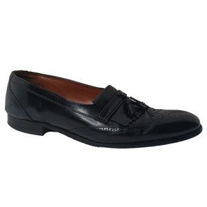 Bostonian Classics Mens 11M Kiltie Tassle Slip On Loafers Shoes Black Leather